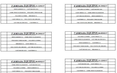 CALENDARIOS LIGA LOCAL DE FÚTBOL SALA 16/17 2ª FASE