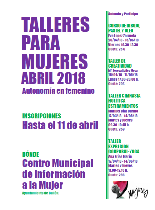 Cartel Talleres Mujer III abril 18